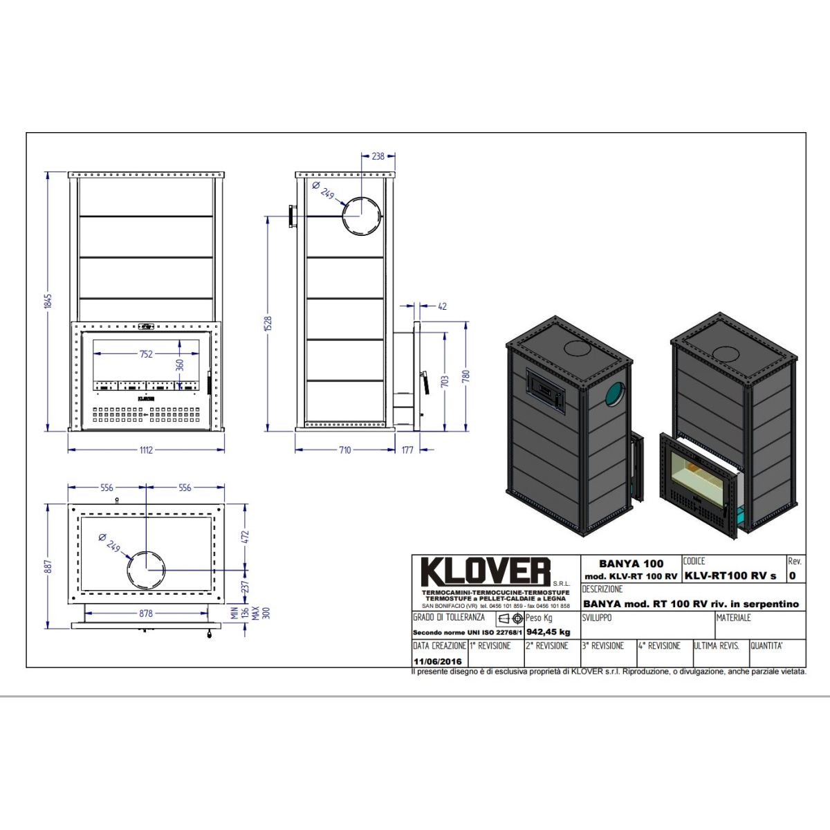 Дровяная печь для бани Klover KLV RT 100 RV — изображение 4