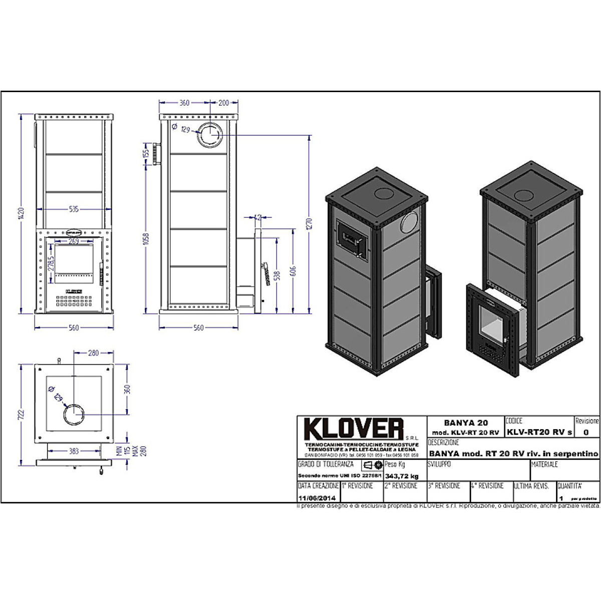 Дровяная печь для бани Klover KLV RT 20 RV — изображение 5