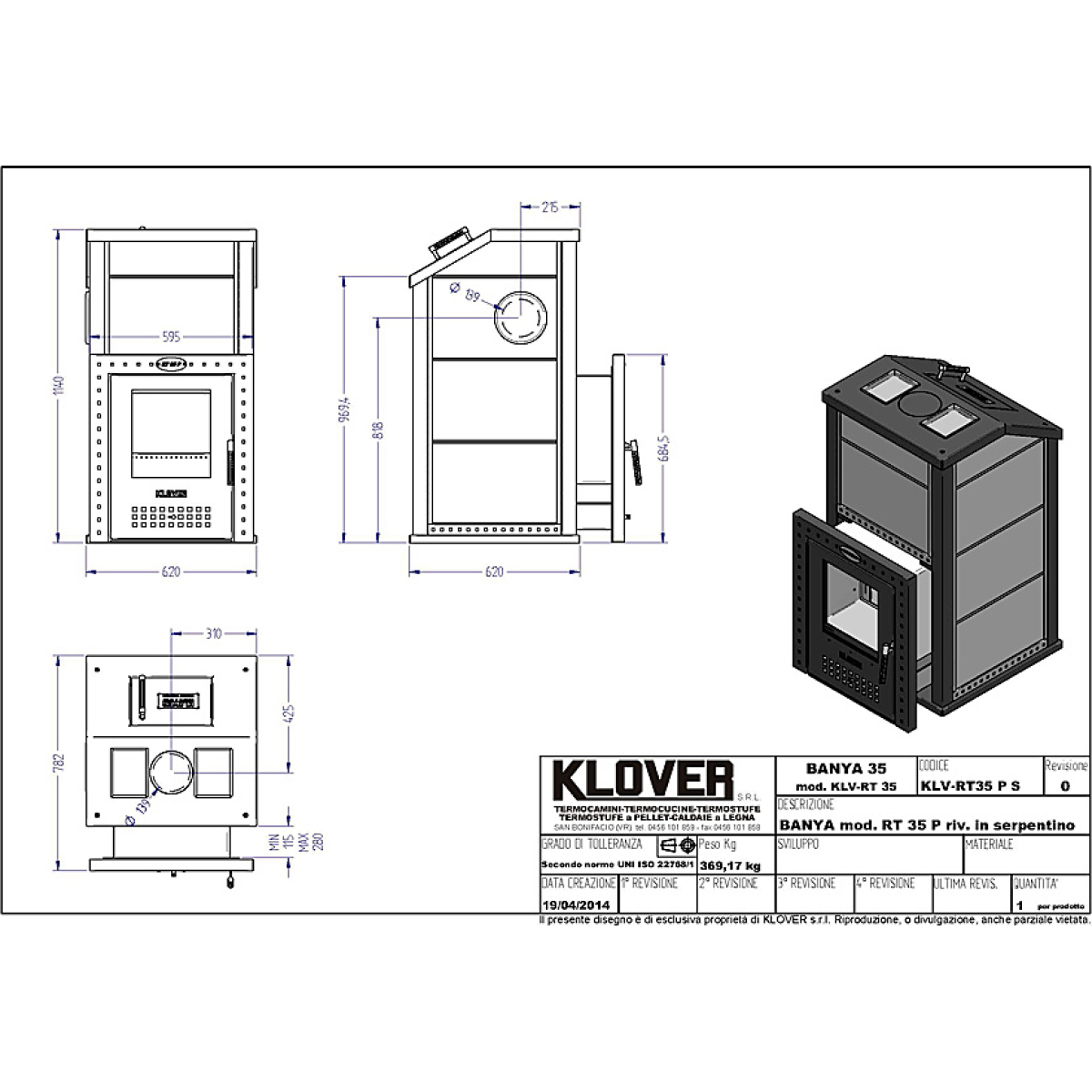 Дровяная печь для бани Klover KLV RT 35 P — изображение 6