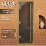 АРТА  Хамам Премьер 60G 700*1900 Серая Матовая с профилем под золото — изображение 2